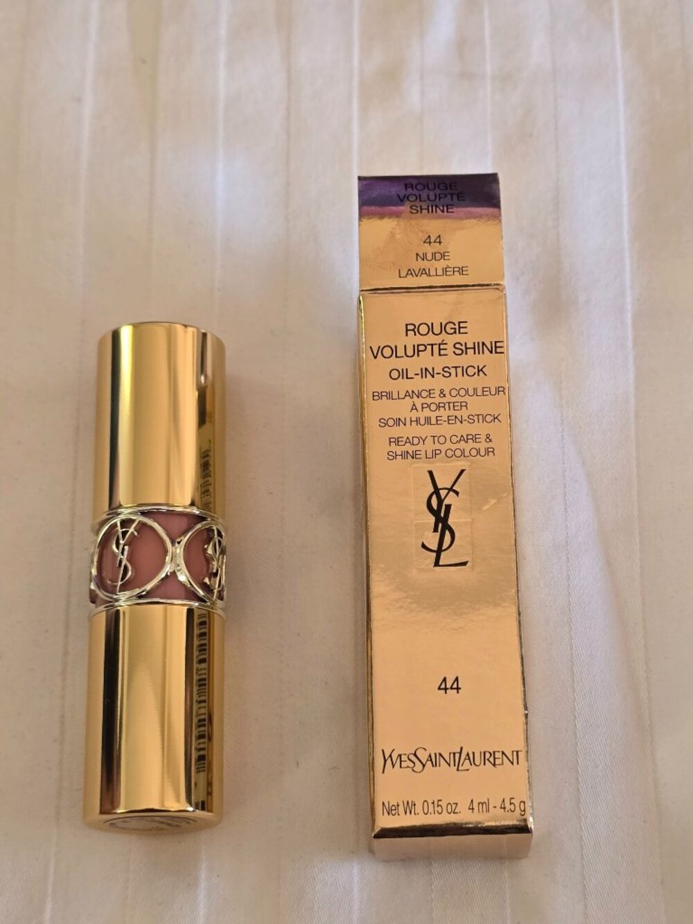 YSL Rogue Volupte Shine Oil In Stick Shade 44 Nude Lavalliere
